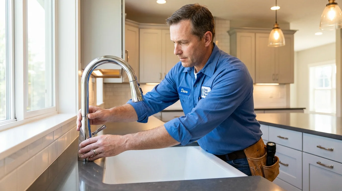 Kitchen faucet installation by Johns Plumbing LLC in Schererville