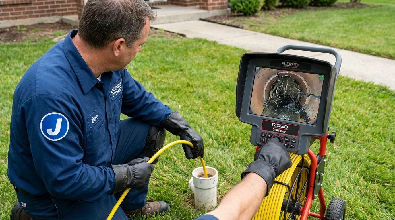 Sewer camera inspection being performed by Johns Plumbing LLC in Schererville